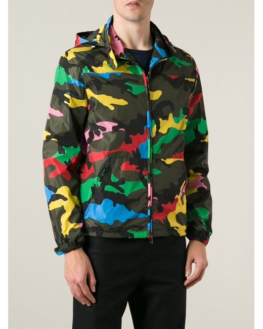 slot Par Berolige Valentino Camouflage Print Jacket in Green for Men | Lyst