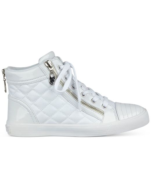 G by Guess White Orily Quilted High-top Sneakers