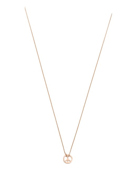 Ginette NY Pink Mini Peace Necklace - Rose Gold