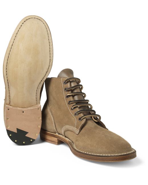 Viberg Brown Boondocker Suede Lace-Up Boots for men