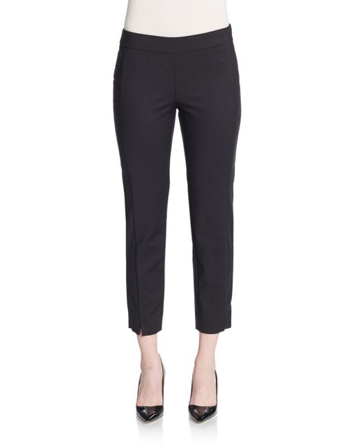 Ellen Tracy Cropped Side-zip Pants in Black