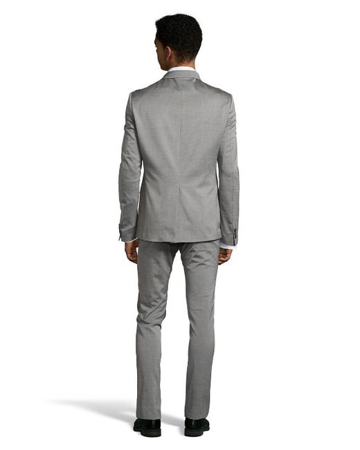 Download Just cavalli Grey Woven 2-button Suit With Flat Front ...