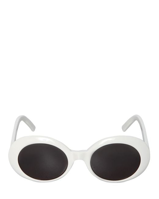 Saint Laurent White Sl 98 Shiny Acetate Round Sunglasses for men