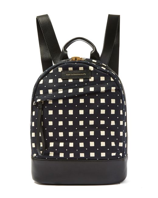 Want les essentiels de la vie Mini Black And White Piper Square Backpack in Black - Save 55% | Lyst