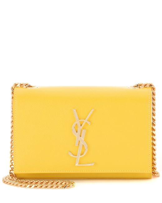 Saint Laurent Yellow Classic Monogram Leather Shoulder Bag