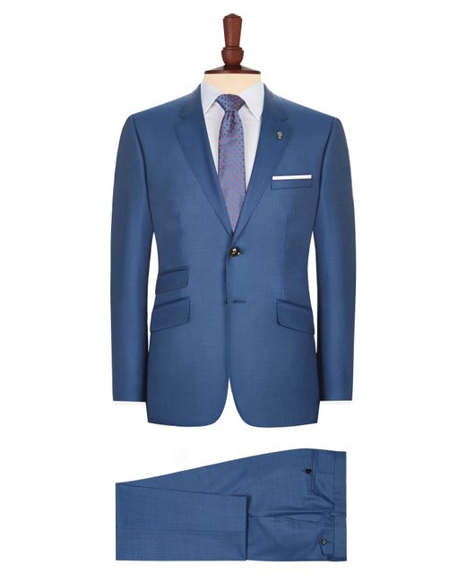 Ted Baker Tailored Fit Light Blue Sharkskin Endurance Suit for men