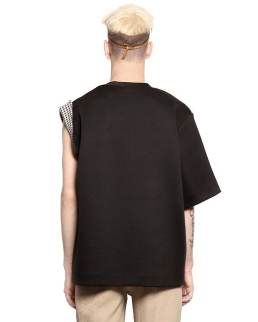 Xander Zhou Neoprene Blend One Sleeve T-shirt in Black for Men | Lyst