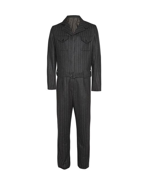 Kingsman Gray Chalk Striped Wool Siren Suit for men