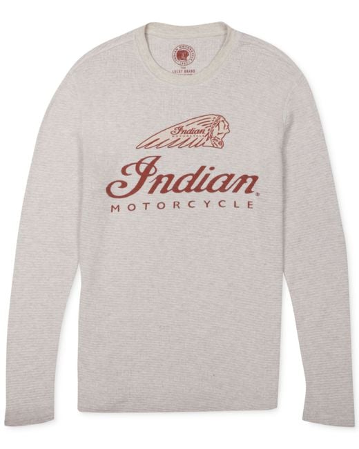 Lucky Brand White Jeans Indian Motorcycle Thermal T-Shirt for men
