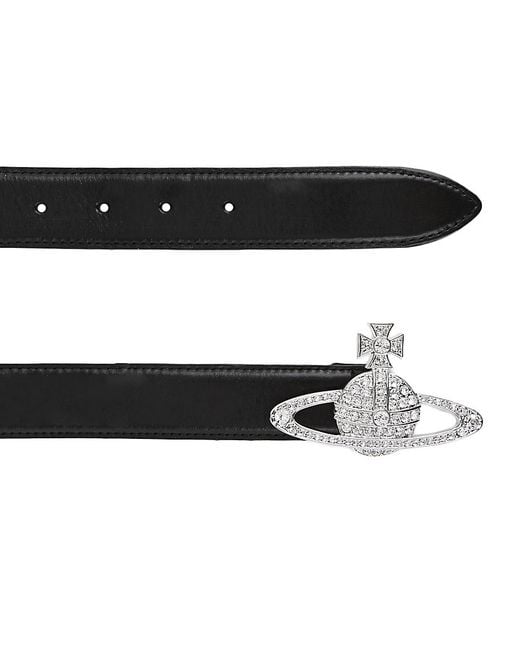 Vivienne Westwood Black Swarovski Crystal Orb Belt for men