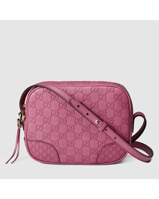 Gucci Pink Bree Guccissima Mini Messenger Bag