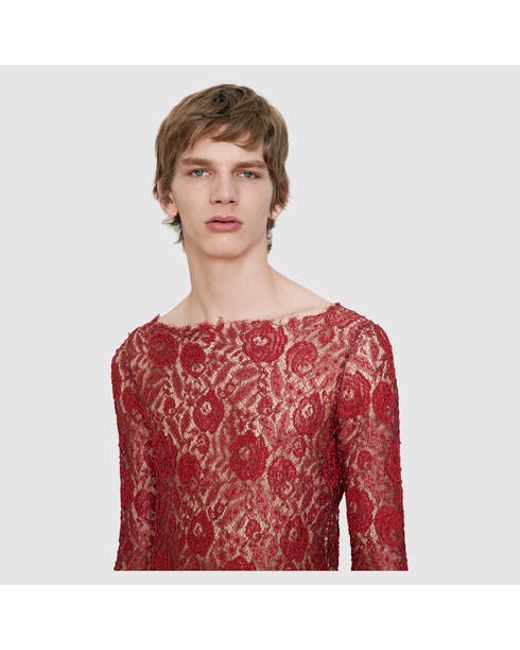Gucci Embroidered Lace Shirt for Men | Lyst