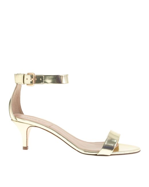 J.crew Mirror Metallic Kitten-heel Sandals in Gold (metallic gold) | Lyst