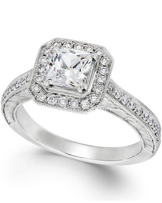  Macy s  Certified Diamond Engagement  Ring  In 18k White  Gold  