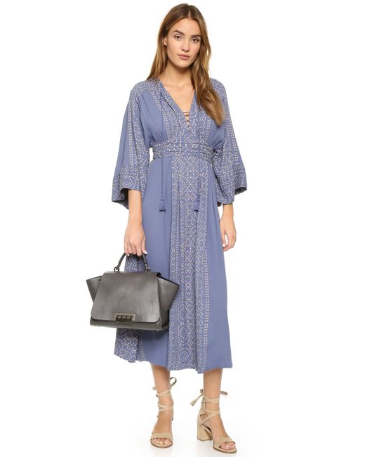 free people modern kimono maxi dress Free People Modern Kimono Maxi Dress in Blue