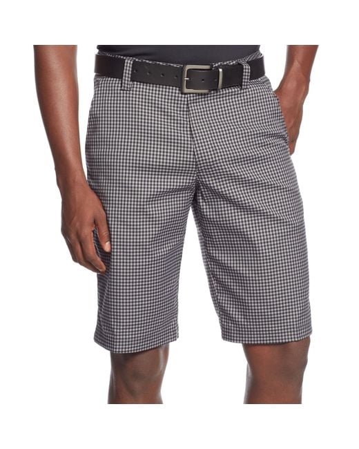 Under Armour White Gingham Check Golf Shorts for men