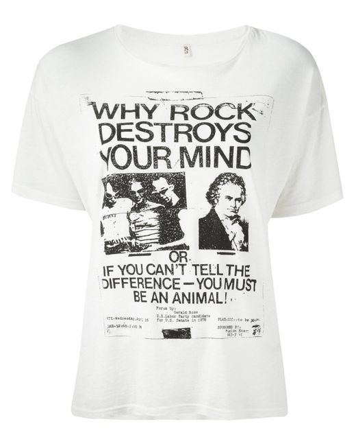 R13 why Rock Destroys Your Mind  T-shirt-white Size M