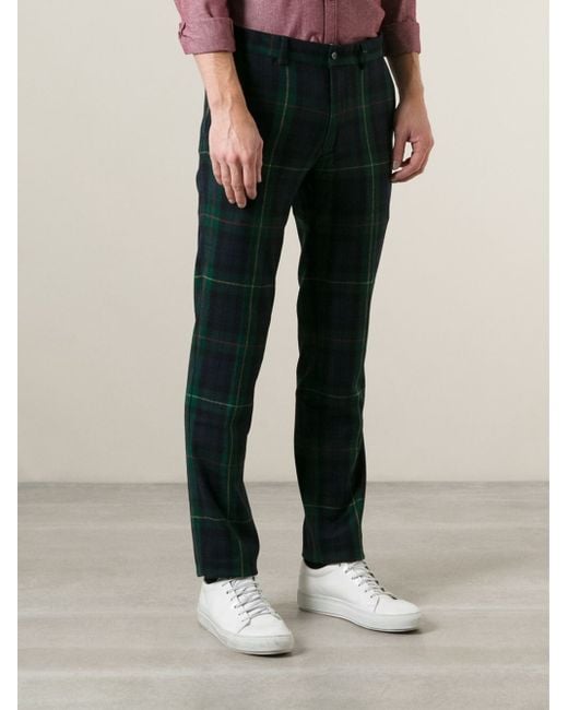 Polo Ralph Lauren Tartan Patterned Trousers in Green for Men Lyst UK