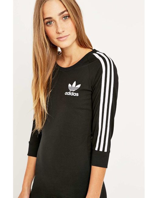 adidas originals three stripe midi dress adidas Originals Women's 3 STRIPES Slim Dress, XXS, Black/White