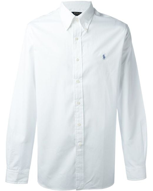 Polo ralph lauren Button Down Colour Shirt in White for Men | Lyst
