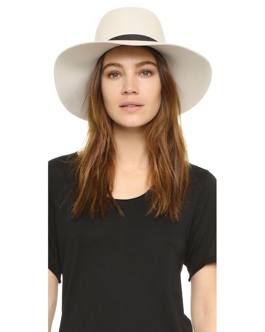 janessa leone camellia wide brimmed classic fedora bleach