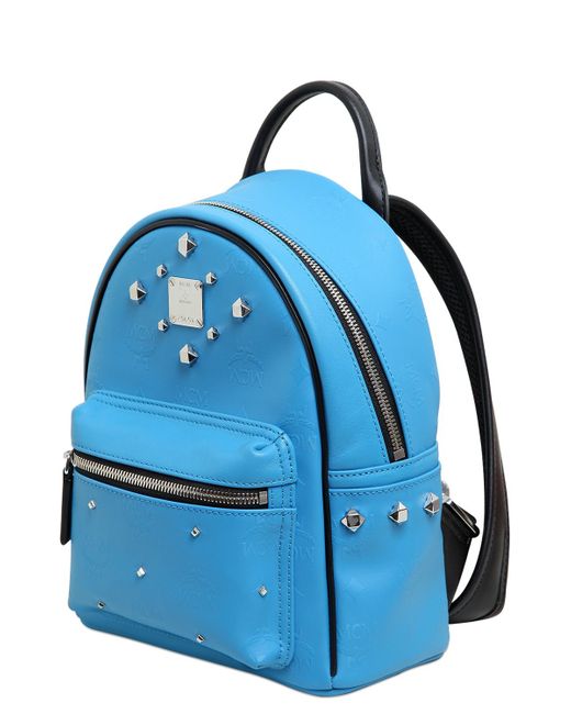 Mcm Stark Odeon Embossed Leather Backpack in Blue (ROYAL BLUE) | Lyst