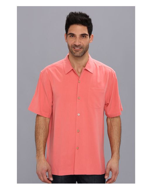 Tommy Bahama Pink Catalina Twill Camp Shirt for men
