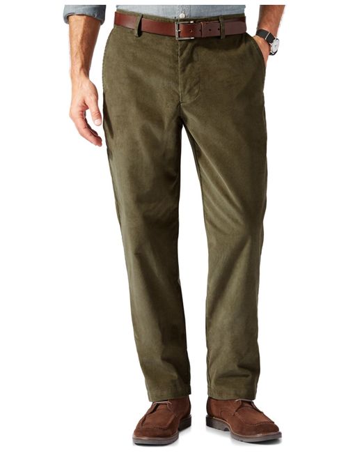 Dockers Green D2 Straight-fit Field Khaki Corduroy Pants for men