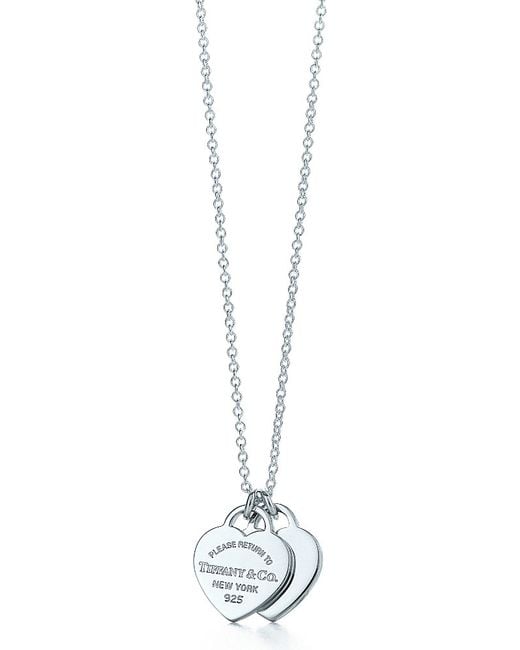 Tiffany & Co. Metallic Return To Tiffany™ Mini Double Heart Tag Pendant In Sterling Silver