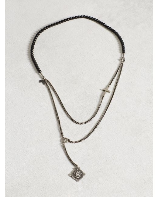 John Varvatos Multi Chain Necklace in Black for Men Lyst