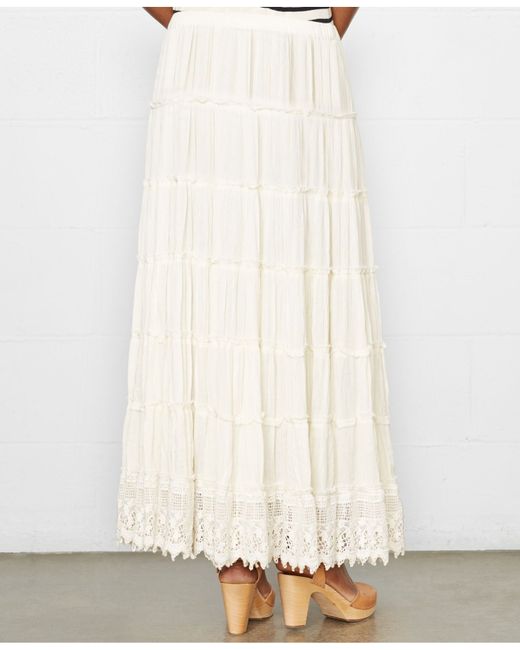 Denim & Supply Ralph Lauren White Tiered Maxi Skirt