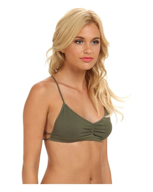 Free People Seamless Strappy Back Bralette in Green