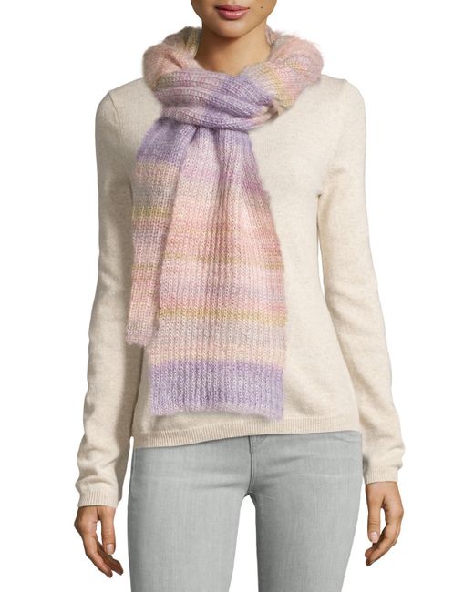 michael kors striped shaker scarf in pink thistle save 66 lyst michael kors striped shaker scarf in pink thistle save 66 lyst