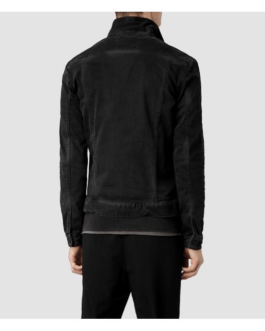 AllSaints Basalt Denim Jacket in Black for Men | Lyst