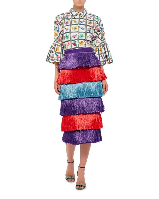 Stella Jean Bancario Skirt in Purple 
