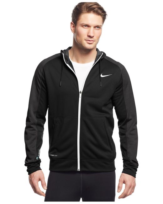 Nike Elite Stripe Full-zip Therma-fit Hoodie in Black for Men | Lyst