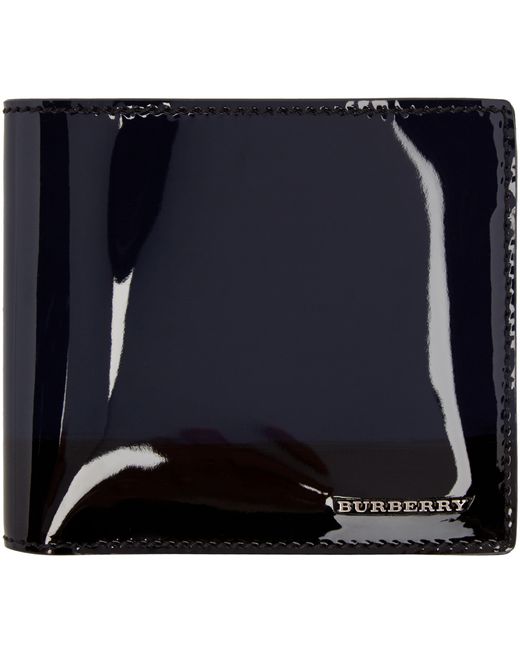 Burberry Prorsum Blue Navy Patent Leather Wallet for men