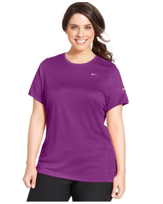 Nike Plus Size Dri-fit T-shirt in Purple (Purple Dusk) | Lyst