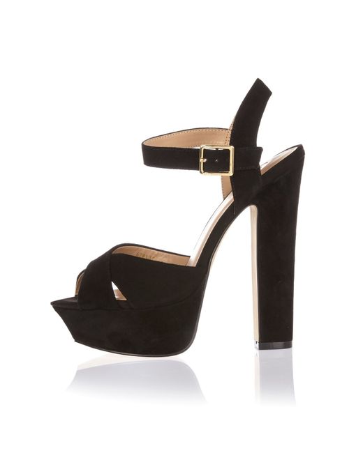 white suede platform heels