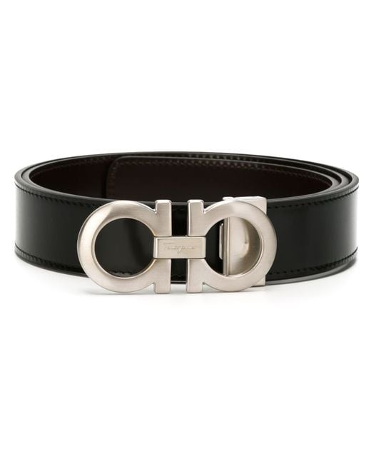 Ferragamo Gancini Buckle Belt in Black for Men | Lyst