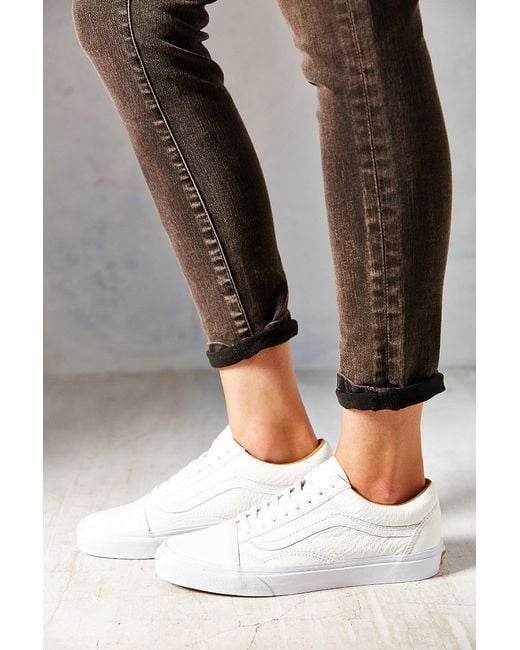 Vans Old Skool Premium Leather Low-Top Women'S Sneaker in White | Lyst