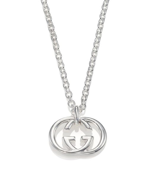 Gucci Gg Silver Pendant Necklace in Metallic for Men | Lyst