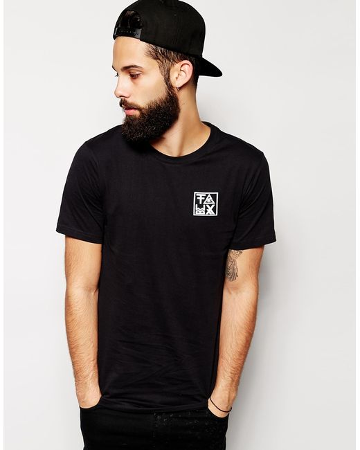 Friend or Faux Black T-shirt With Logo Back Print for men
