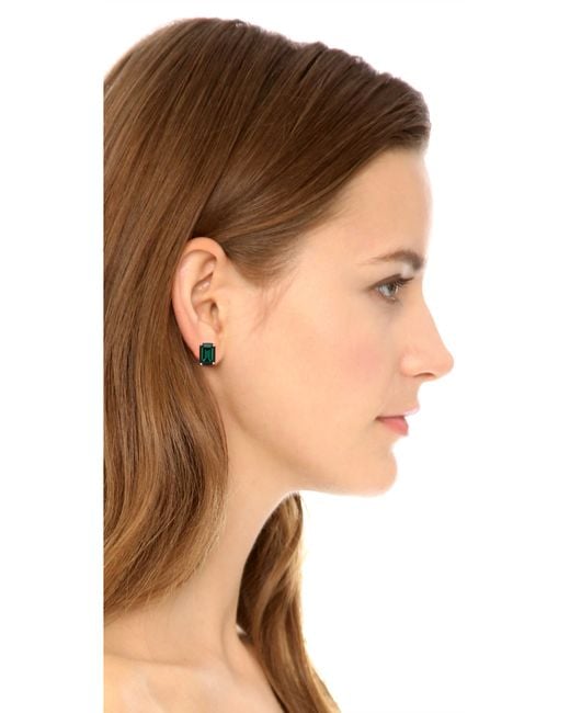 Kate Spade Emerald Cut Stud Earrings Emerald in Green Lyst