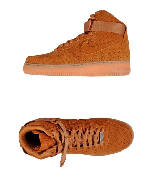 Nike Brown Air Force 1 Suede High-top Sneakers