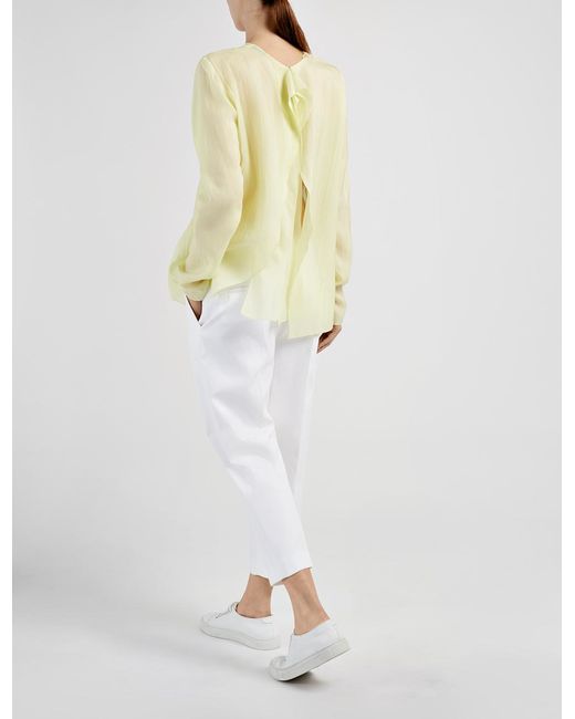 joseph paper silk vivi blouse in yellow sulpher lyst joseph paper silk vivi blouse in yellow sulpher lyst