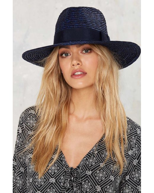 Brixton Joanna Straw Hat - Navy in Blue 