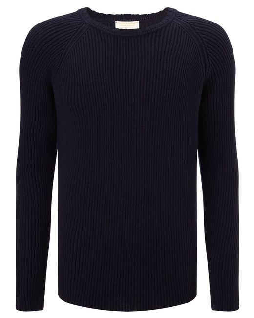 John Smedley Treak Imperial Kashmir Crew Neck Jumper in Blue for