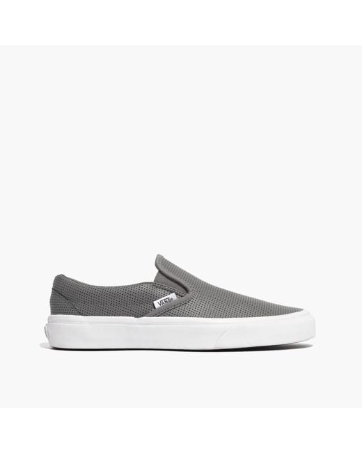 Madewell Gray Vans® Classic Slip-on Sneakers In Grey Perforated Leather