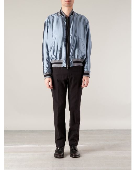 Haider Ackermann Reversible Bomber Jacket in Blue for Men | Lyst